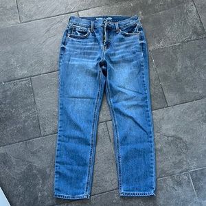 Mid-Rise Boyfriend Jeans in Size 0